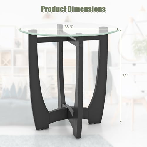 Glass End Table Set of 2 (Black)