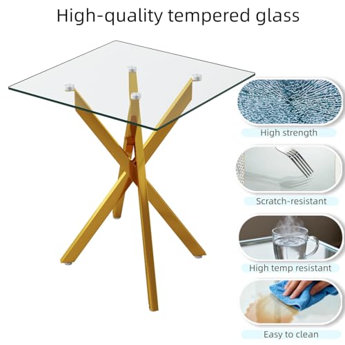 Glass End Table (Gold)