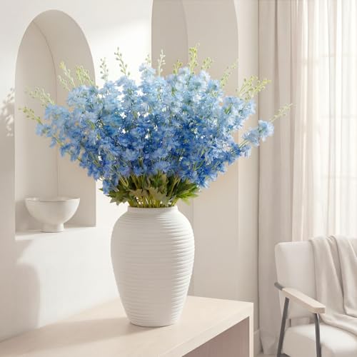 20 Delphinium Artificial Flowers 33.5" Long Stem (Blue)