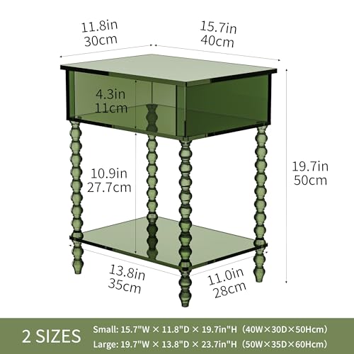 Acrylic Side Table (Green / Small)