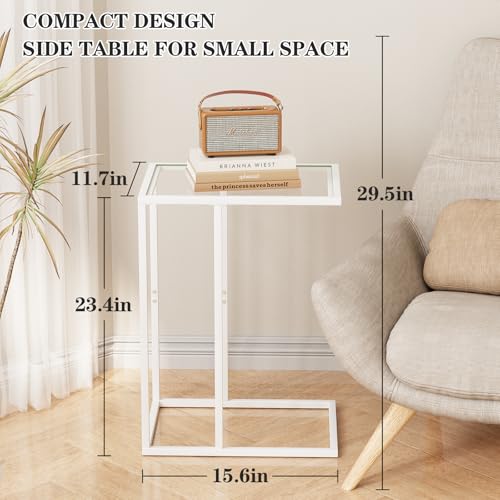 Small C Shaped End Table Set of 2 (White)