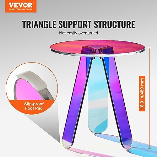 Round Iridescent Side Table (Art Deco)