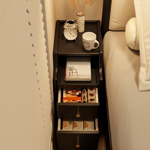 Small Nightstand with Drawers (1 Pc(black) / 15.74''D*11.81''W*19.68''H)