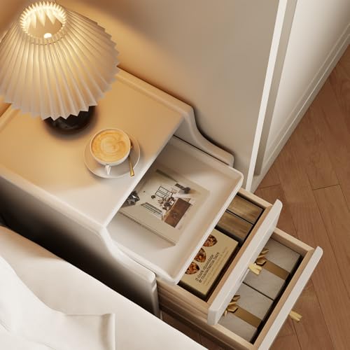 Wood Nightstand (1 Pc(white) / 15.74''D*15.74''W*19.68''H)