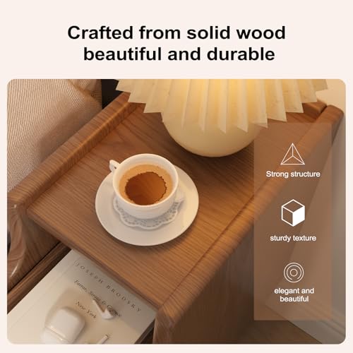 Small Nightstand with Drawers (1 Pc(walnut) / 15.74''D*7.87''W*19.68''H)