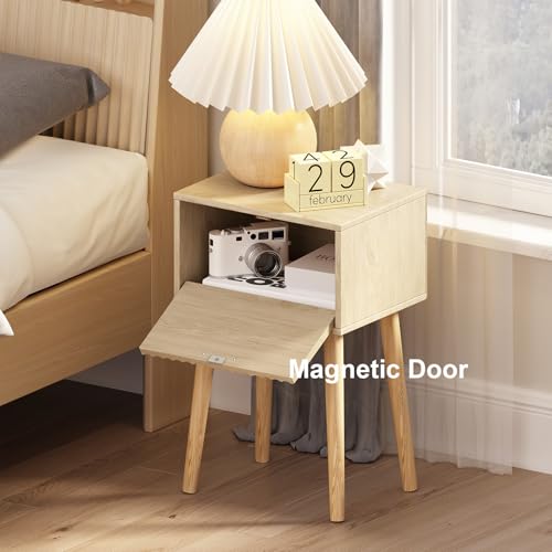 Nightstands Set of 2 (Natural / Fluted Style)