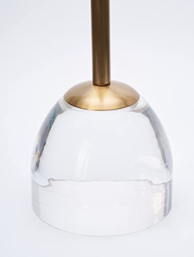12‘’Clear Acrylic Side Table for Office (Brushed Brass +Clear)