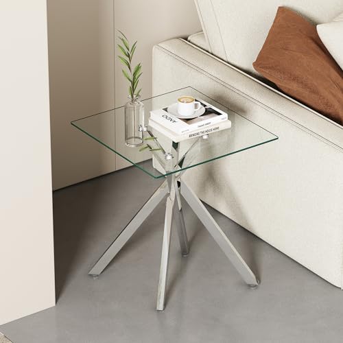Glass End Table (Silver)