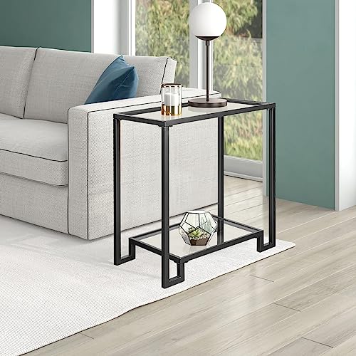 2 Tier Rectangle Side Table (Rectangular / 2-Tier / Black)