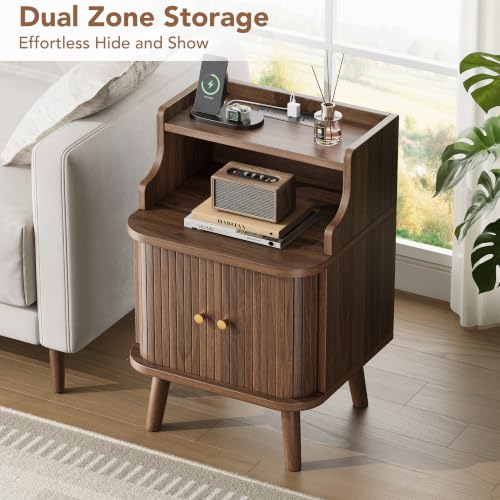 Mid Century Modern Nightstand (Walnut / 1 PACK)