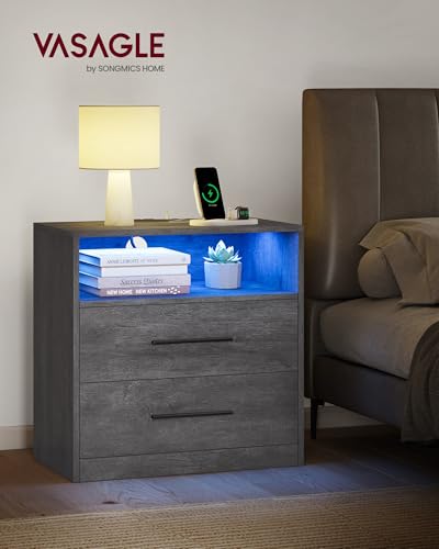 23.6‑Inch Wide Nightstands (Misty Gray / 2 PACK)
