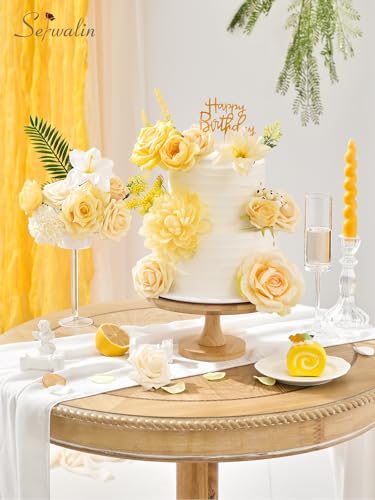 Cream Yellow Artificial Flowers (A Bloom Cream Yellow / 1 Box)