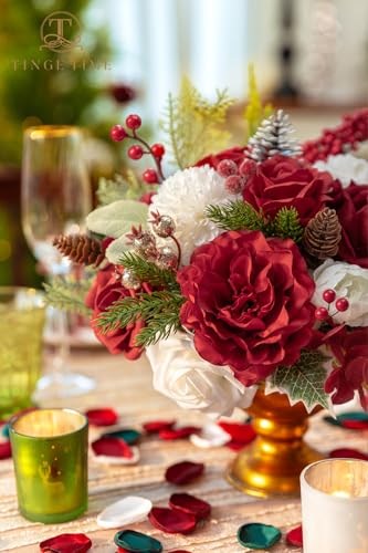 Christmas Artificial Flowers Greenery Combo (Poinsettia)