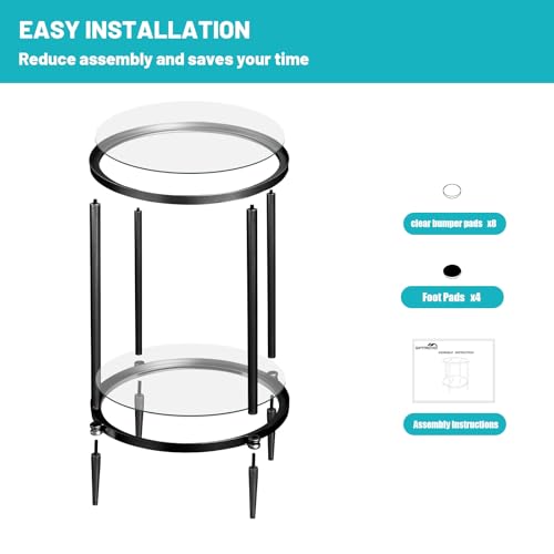 2 Tier Round Side Table (Round / 2-Tier / Black)