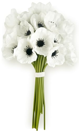 White Anemone Artificial Flowers (White)