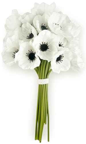 White Anemone Artificial Flowers (White)