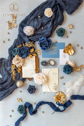 Navy Blue Artificial Flowers Combo (Navy Blue)