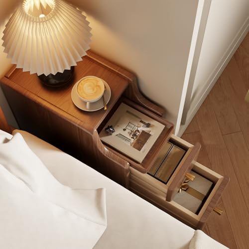 Small Nightstand with Drawers (1 Pc(walnut) / 15.74''D*7.87''W*19.68''H)
