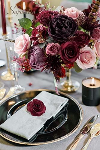Burgundy Purple Artificial Flowers (Amorous Burgundy / 1 Box)