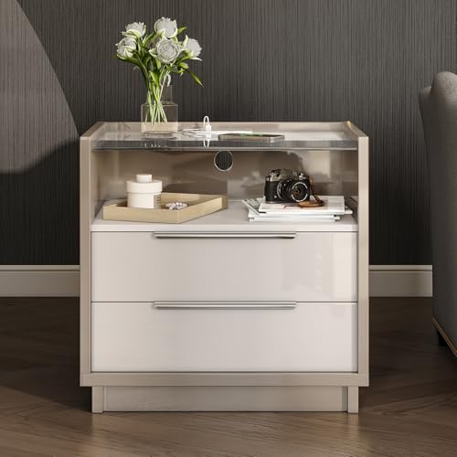 23.6" Nightstand (Cream & Gray)