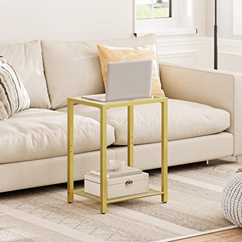 Side Table, 2-Tier End Table, Nightstand for Tight Spaces