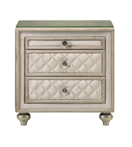 Lucienne 2 Door Nightstand in Beige
