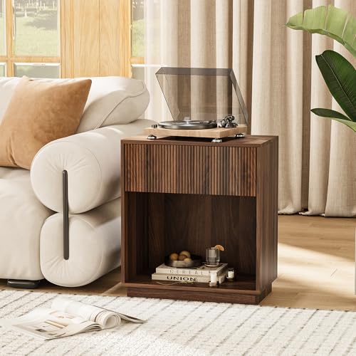 Fluted Nightstands Set of 2 (Walnut)