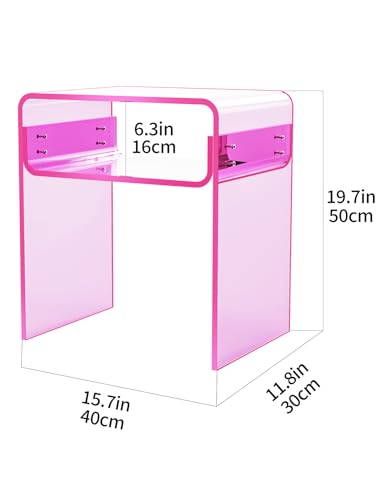 Clear Acrylic End Table 2 (Pink)