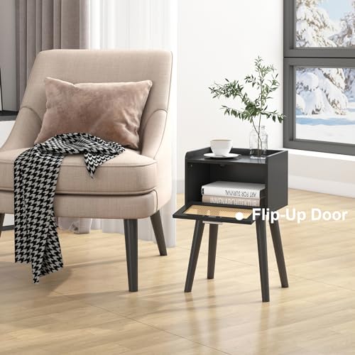 Nightstand Set of 2 (Black / Boho Style)