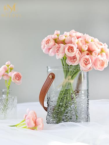 32Pcs Pink Ranunculus Artificial Flowers for DIY Home Wedding (Pink)