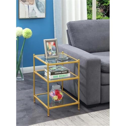 Royal Crest End Table (Clear Glass / Gold)