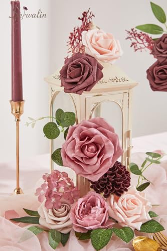 Artificial Flowers Combo Dusty Pink Fake Rose Flower for Wedding (A Baby Dusty Rose / 1 Box)
