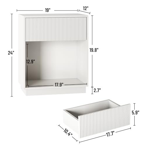 Fluted Nightstands Set of 2 (White)