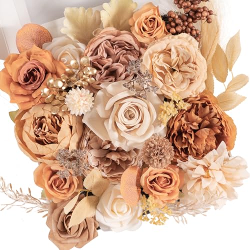 Boho Artificial Flowers Box Combo Nude Wedding Decor (Nude Color & Pale Coffee)