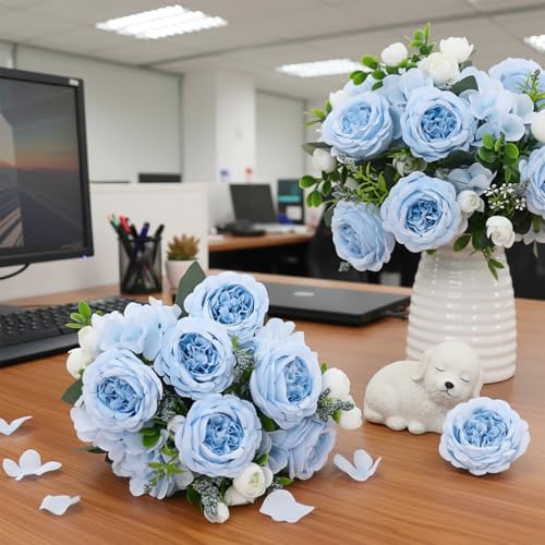 Peonies Artificial Flowers Bouquet (Blue)
