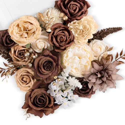 Artificial Rose Flowers Combo (Brown & Nude Color)
