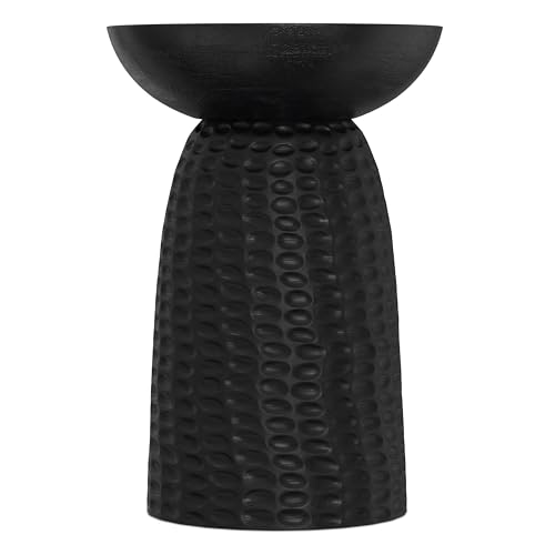 Boyd 16" Wide Solid Wood Round End Table in Black (Black / 16 inch)