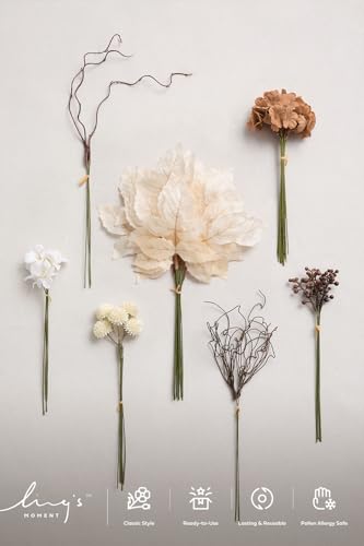 Artificial Greenery Stems Box Set (Brn-tawny Beige & Sand Beige)