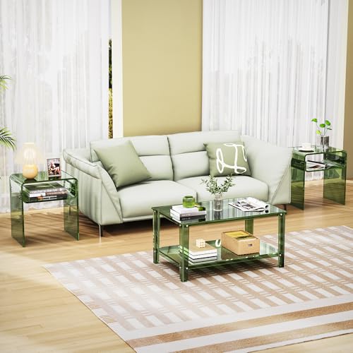 Clear Acrylic End Table 2 (Green)