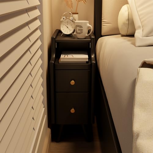 Small Nightstand with Drawers (1 Pc(black) / 15.74''D*7.87''W*19.68''H)