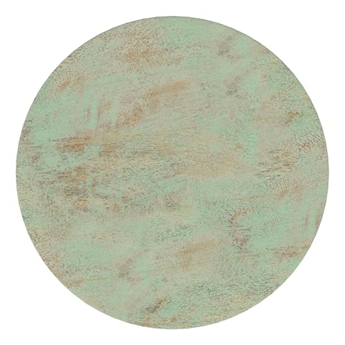 Boyd 13" Wide Solid Wood Round End Table in Green Wash (Green Wash / 13 inch)