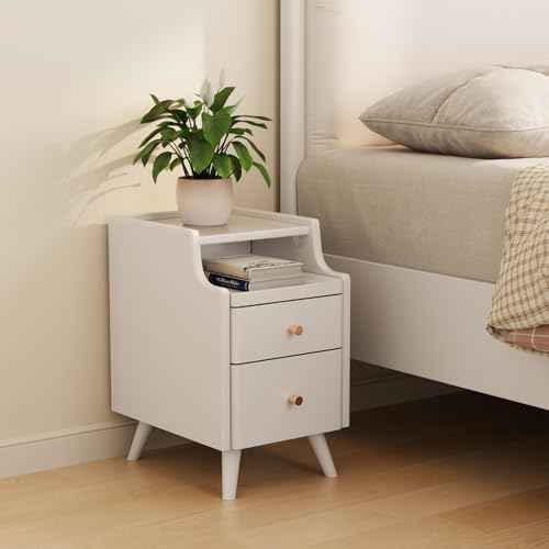 Wood Nightstand (1 Pc(white) / 15.74''D*15.74''W*19.68''H)