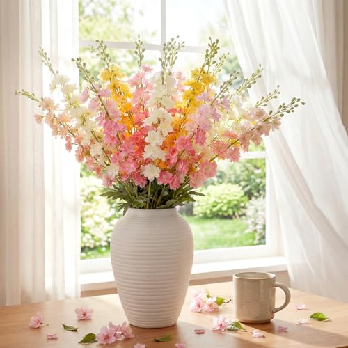 20 Delphinium Artificial Flowers 33.5" Long Stem (Multi Color)