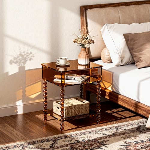 Acrylic Side Table (Dark Brown / Small)
