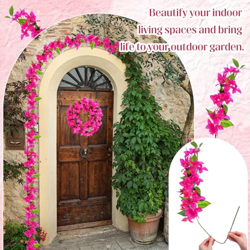 30 Pcs Fake Bougainvillea Silk Flowers UV Resistant (Rose Purple)
