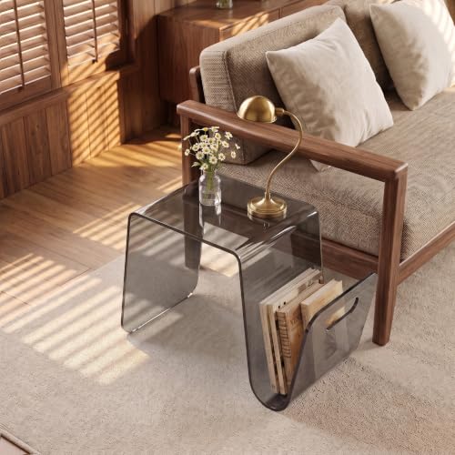 Acrylic Side Table (Light Smoke)