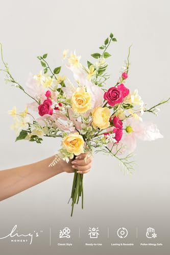 Artificial Faux Greenery Stems 27pcs Berry Pink Fake Greenery (Pk-passionate Pink & Blush)