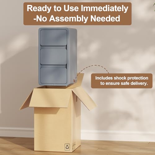 Narrow Bedside Table (11.8"W / Dark Gray (3 Drawers))