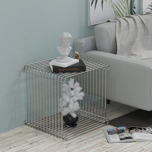Square Geometry Retro Side Table Prime (Silver)