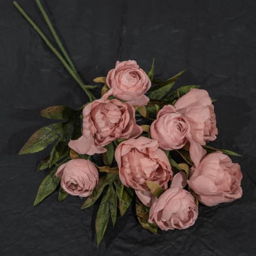 8 PCS 18" Faux Peonies Artificial Flowers Silk Flowers for Vase (Pink / 8P)